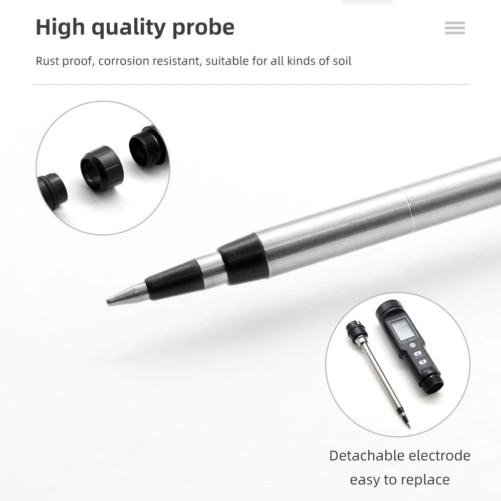Soil Ph Meter Tester EC Meter for Soil PH TDS CF Sunlight Moisture Humidity Garden Temp Soil moisture Sensor Gauge Optional