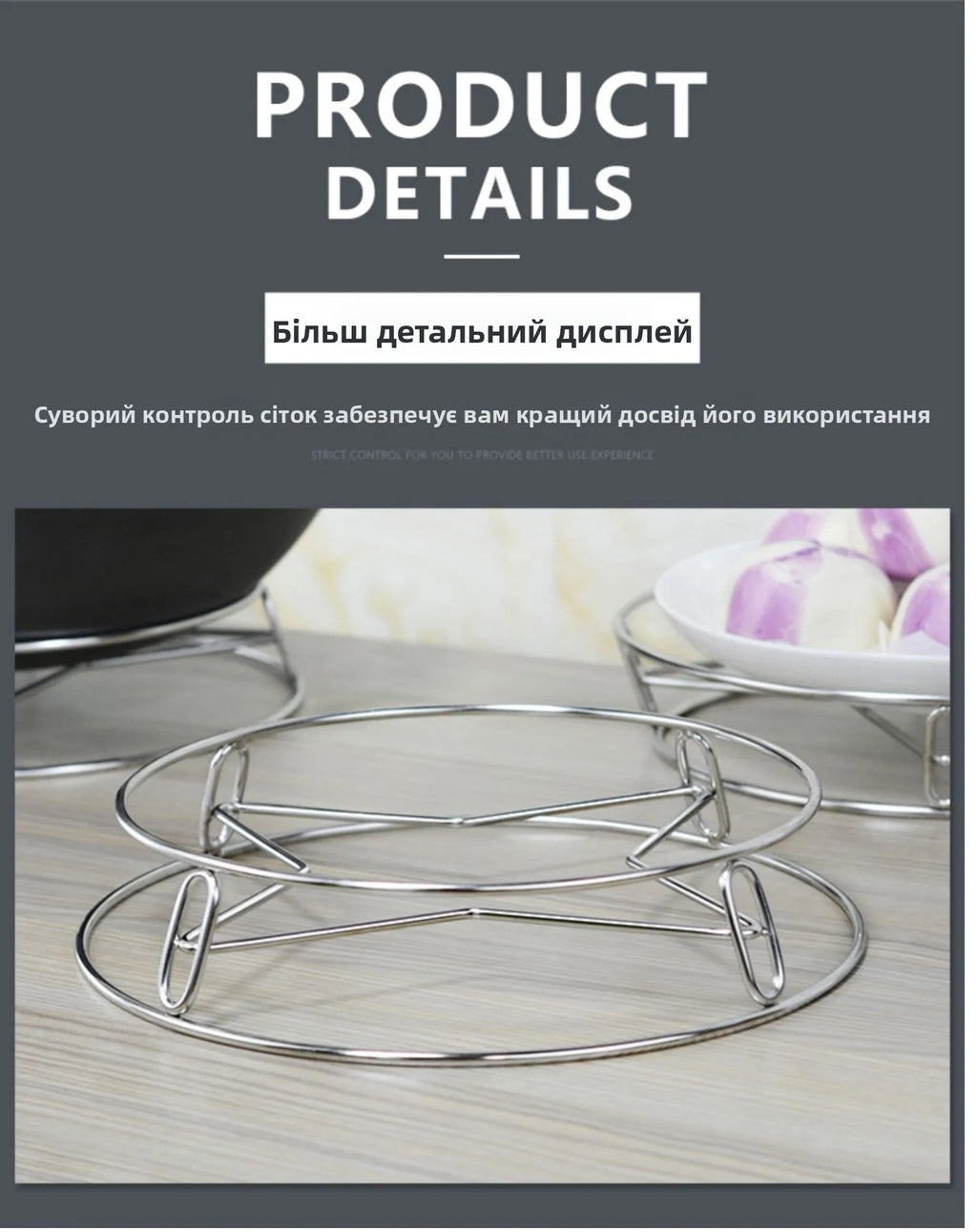Thickened Stainless Steel round Tube Wok Stand Double Layer Pot Pad with Plate Connected Pot Stand Heat Insulation Anti-Scald...