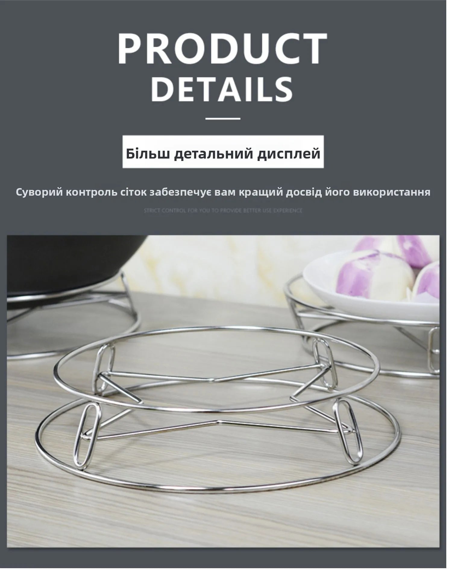 Thickened Stainless Steel round Tube Wok Stand Double Layer Pot Pad with Plate Connected Pot Stand Heat Insulation Anti-Scald...