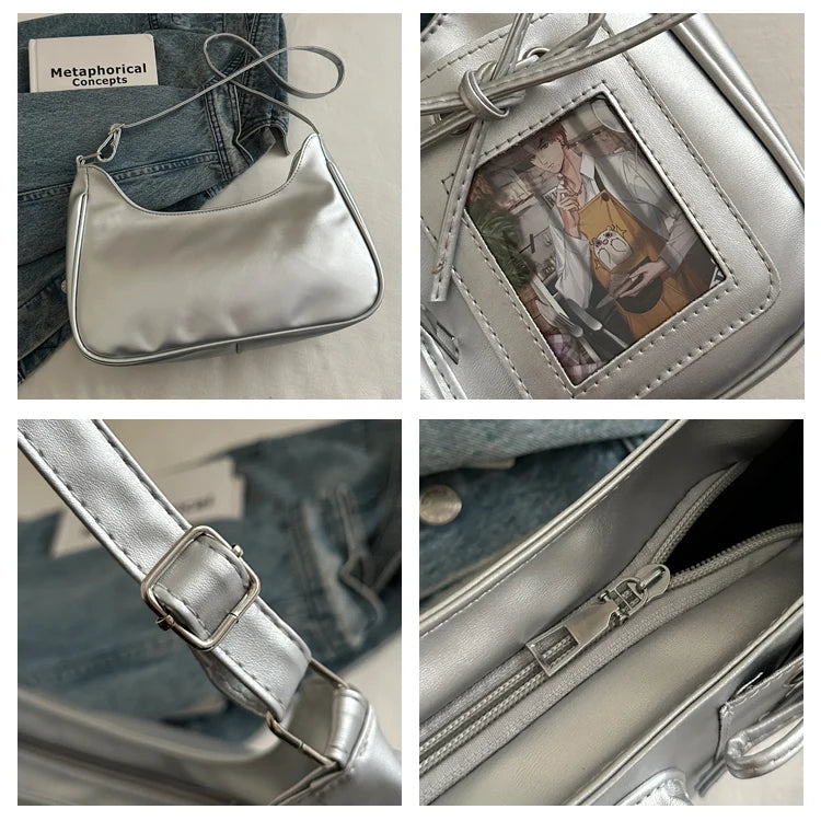 Design Sensation Single Shoulder Slant Crossbody Bag Basic Model Grain Bag Pain Bag for Girls Soft Synthetic Leather Sq...