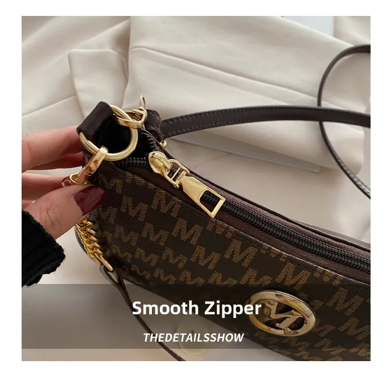 Vintage Floral Print Underarm Bag Women's Crossbody Shoulder Bag Casual Versatile Small Bag Popular Female Fashion Design