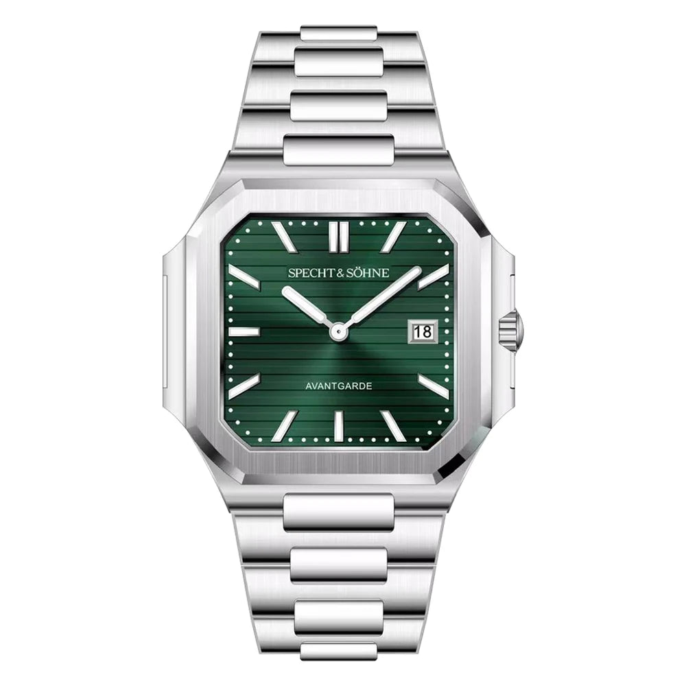 2025 Specht & Söhne New Hot Selling Ultrathin Cubic Watch For Men Quartz Wristwatch Sapphire Green Color Luminous Waterproof