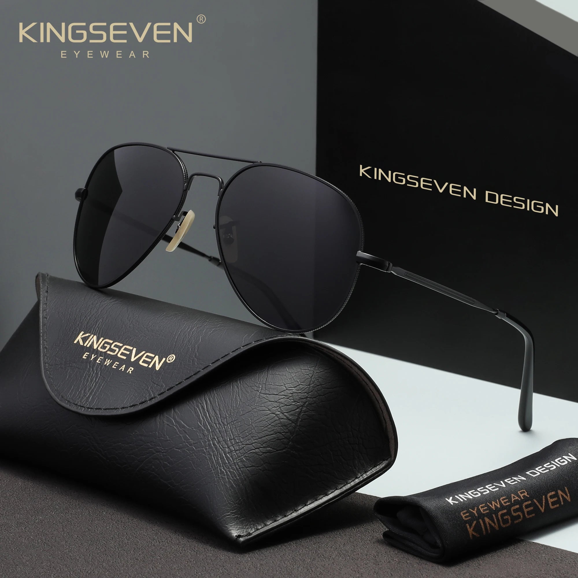 KINGSEVEN Pilot Men Sunglasses Polarized Large Frame UV400 Glasses Women Retro Luxury Driving Causal Fashion Outdoor Eyewear
