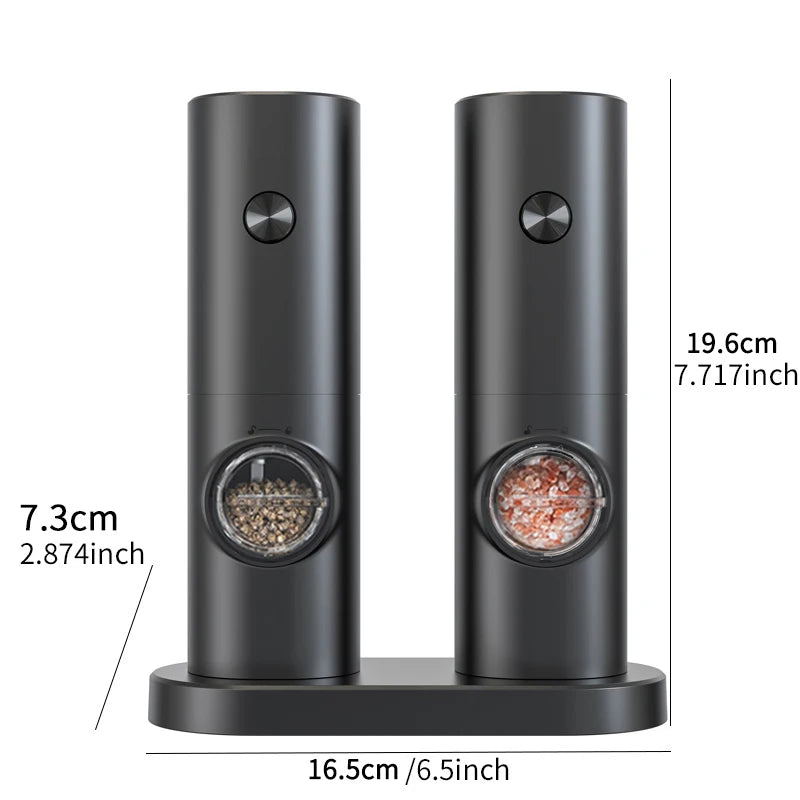 1PC/2PCS Electric Automatic Pepper Grinder Set Salt And Pepper Mill Adjustable Coarseness Spice Grinder for Kitchen