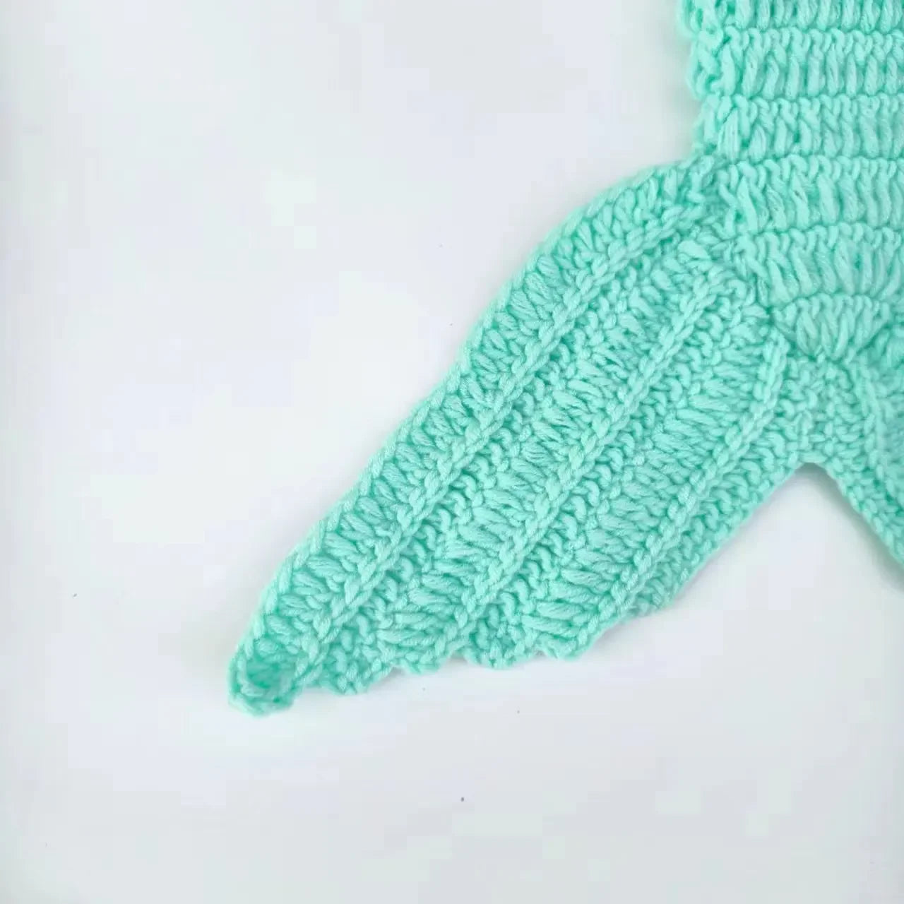 Light Blue Knitted Mermaid 3pc Set Headwear Fish Tail Top Newborn Garment Infant Studio Portrait Shooting Basic Photography Wear
