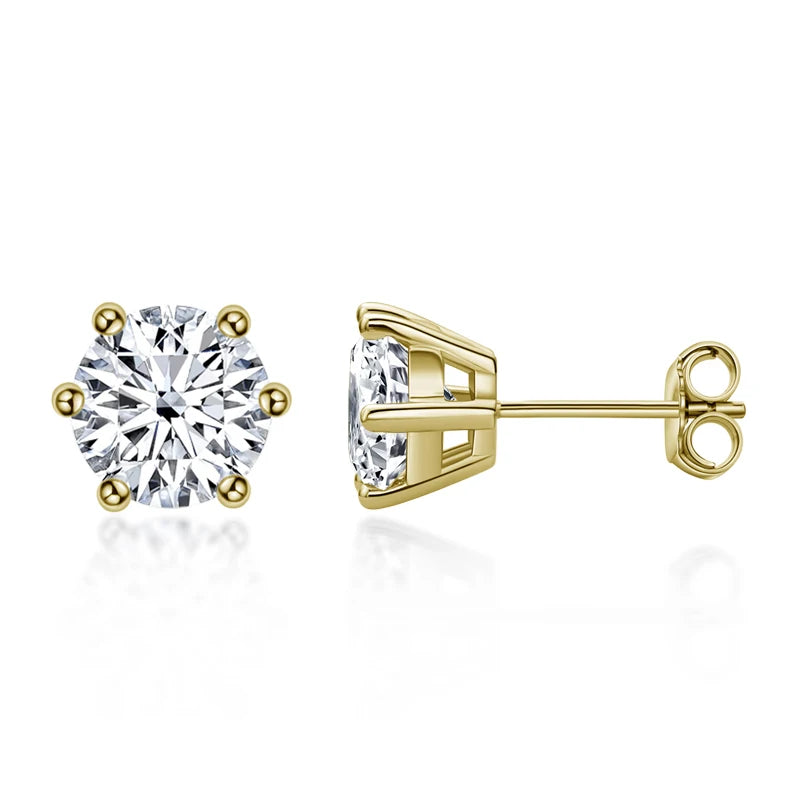 Premium 0.5-2ct Moissanite Diamond Stud Earrings for Women Orginal 925 Sterling Silver Screw Back Women Moissanite Earring 2026