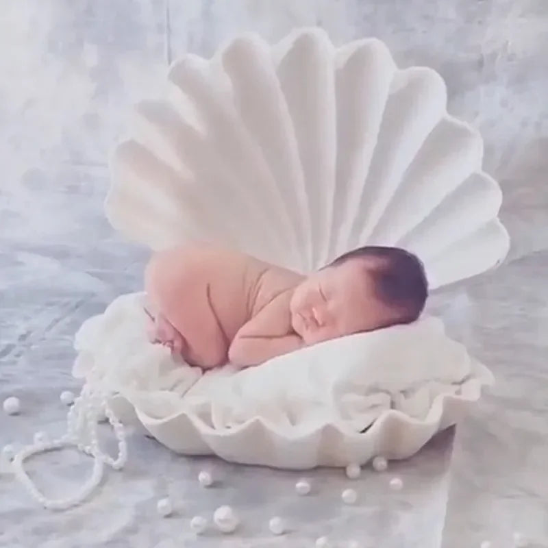 Newborn Photography Props Iron Shell Bed Pearl Mermaid Butterfly Pillow Blanket Baby Costume Baby Photo Props Studio Accessories