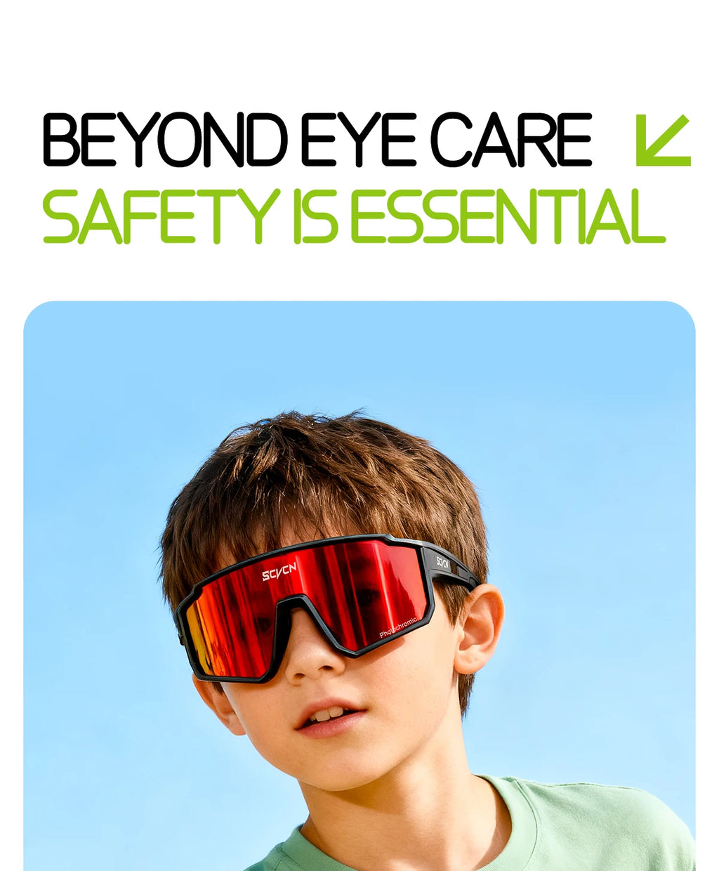 SCVCN New Photochromic Children Cycling Glasses Outdoor Sports Sunglasses Kids Road Bikes Cycling Eyewear UV400 Fashion Goggles