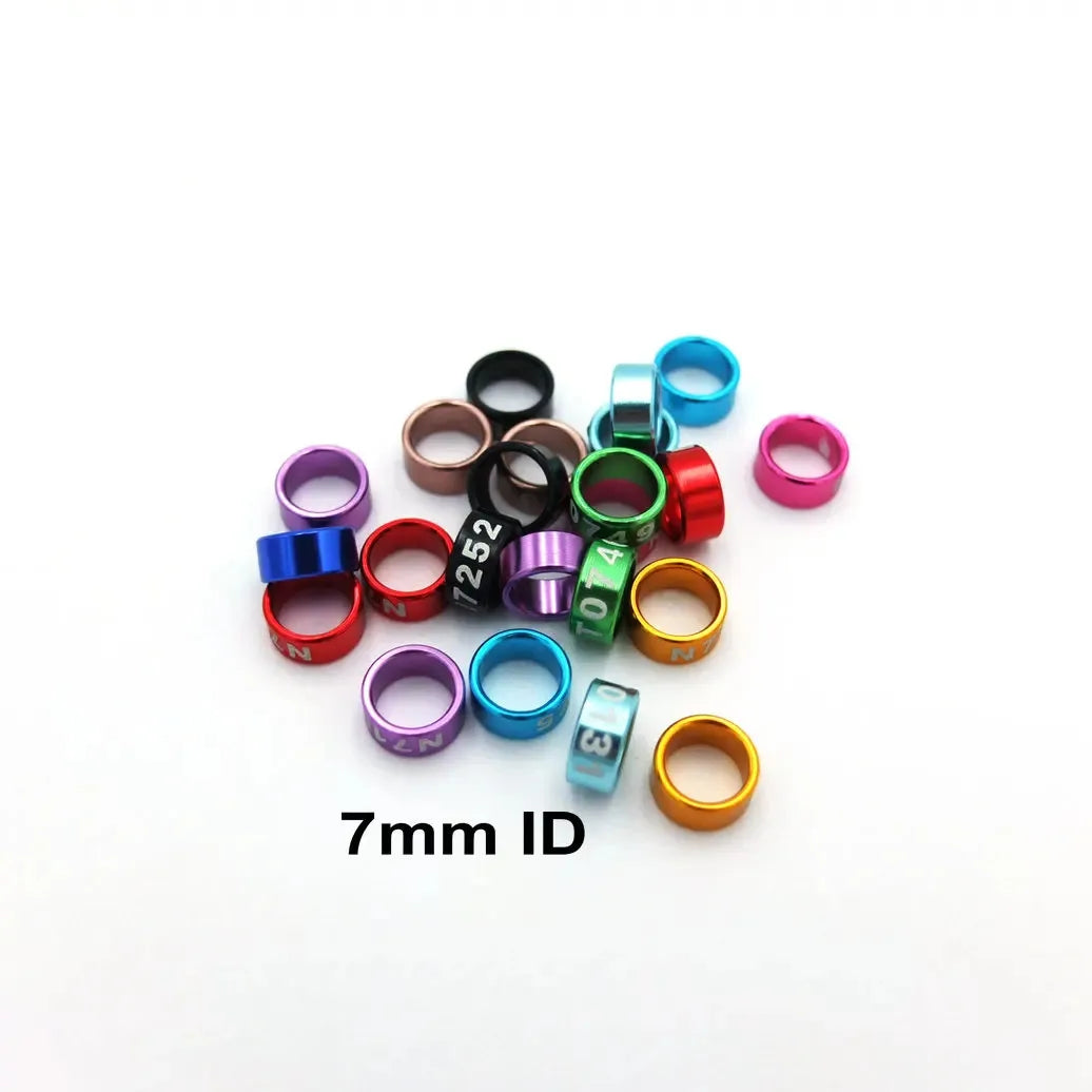 50PCS Randomly Numbered Aluminum Closed Bird Leg Bands in Assorted Colors - Ideal for Bird Identification and Tracking
