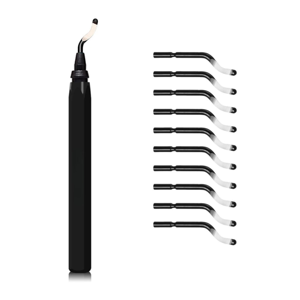 Deburring Tool Set RB1000 Black Metal Handle with 1/10/11 Swivel Blades for Metal PVC Plumbing 3D Printing Plastic Copper Resin