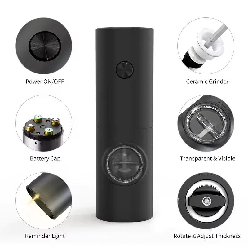 1PC/2PCS Electric Automatic Pepper Grinder Set Salt And Pepper Mill Adjustable Coarseness Spice Grinder for Kitchen