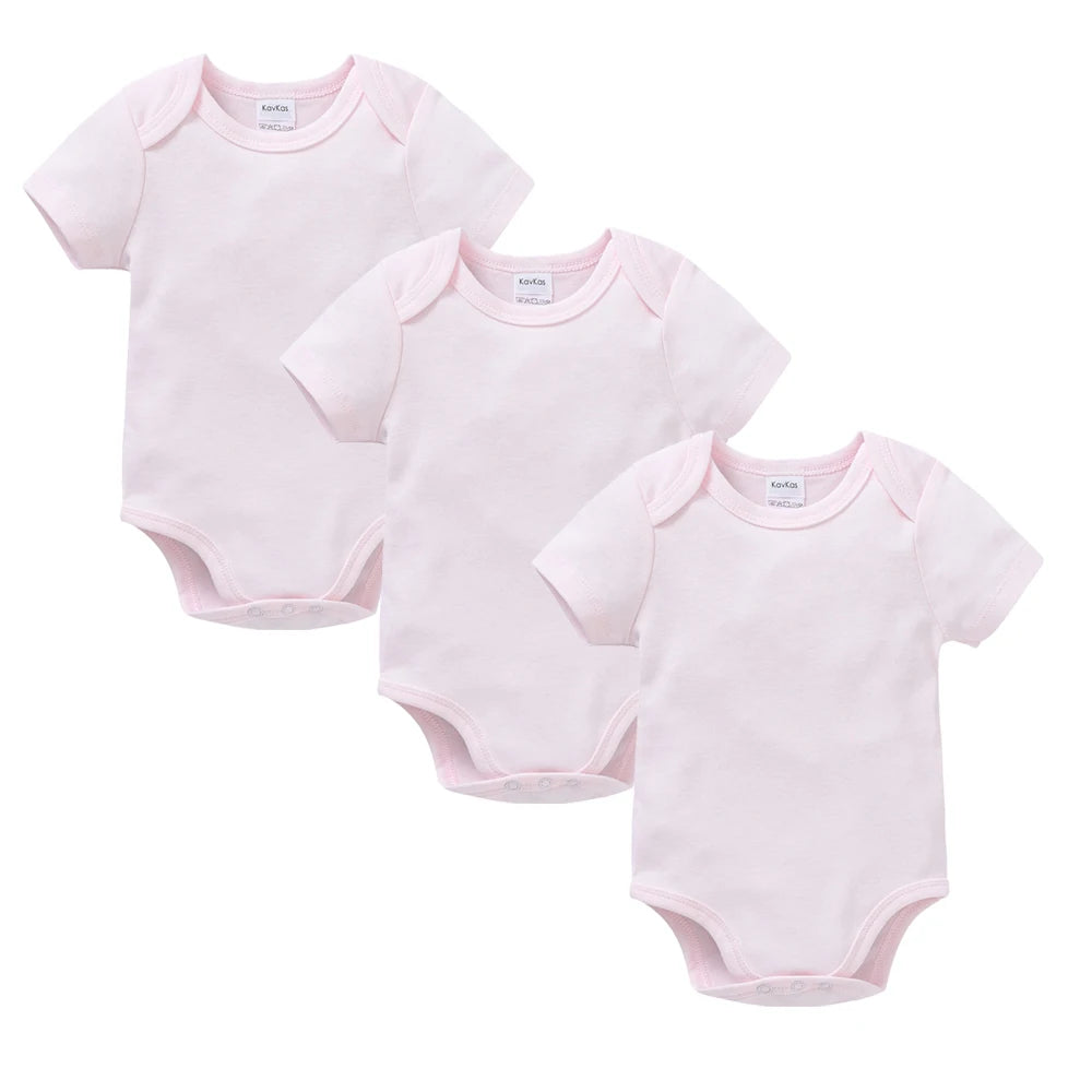 2025 Solid White Baby Clothes Short Sleeve Cotton Baby Girls Boys Bodysuit Newborn body bebe 0-24 months Infant Jumpsuit