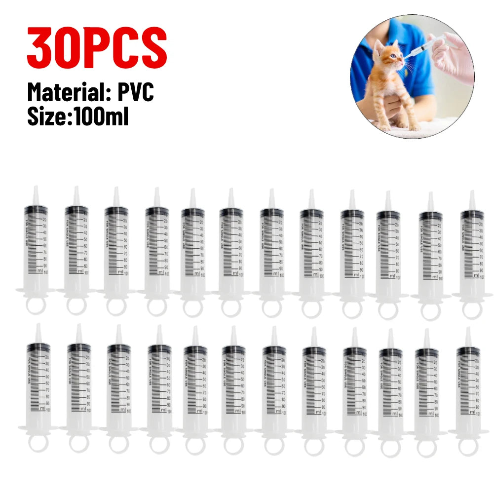 20/60/100ml Plastic Reusable Syringe For Measuring Nutrient Sterile Hydroponic Measure Perfume Rinse Disposable Sampler Injector