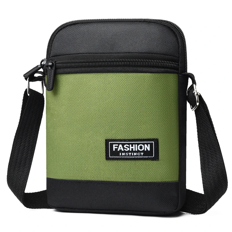 Casual Unisex Crossbody Bag Large Capacity Multi-layer Business Handling Bag Soft Nylon Material Zipper Closure Leisure Trave...