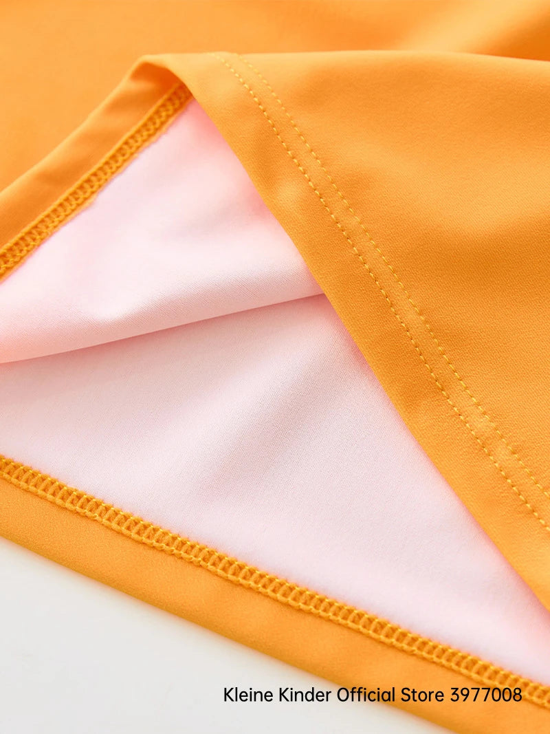 Children's Swimsuit Orange Long Sleeve Rash Guard Kids UPF50 UV Protection Boy's Beach Clothes Shark Swimming Bathing Suit Kids