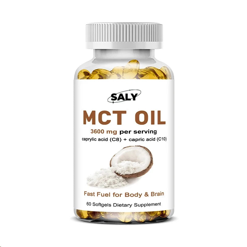 Mct Oil 3600 Mg C8 C10 Capsules Ketogenic Fuel , Clarity, Brain & Body, Fat Burning, Weight Management, Non-gmo Coconut