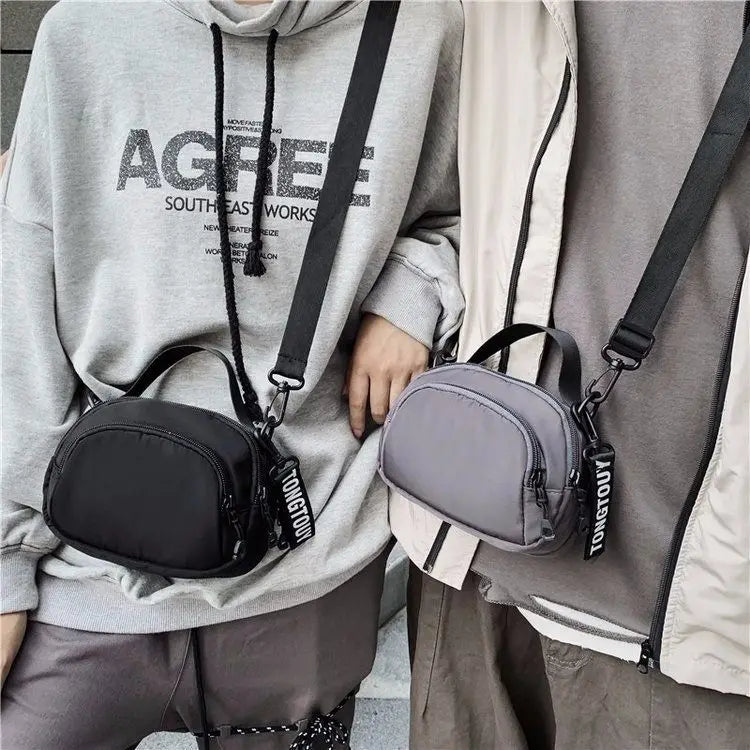 Casual Men's Single Shoulder Crossbody Bag  Mobile Phone Bag Dance Front Hanging Bag Leisure Fashion Brand Soft Nylon Mat...