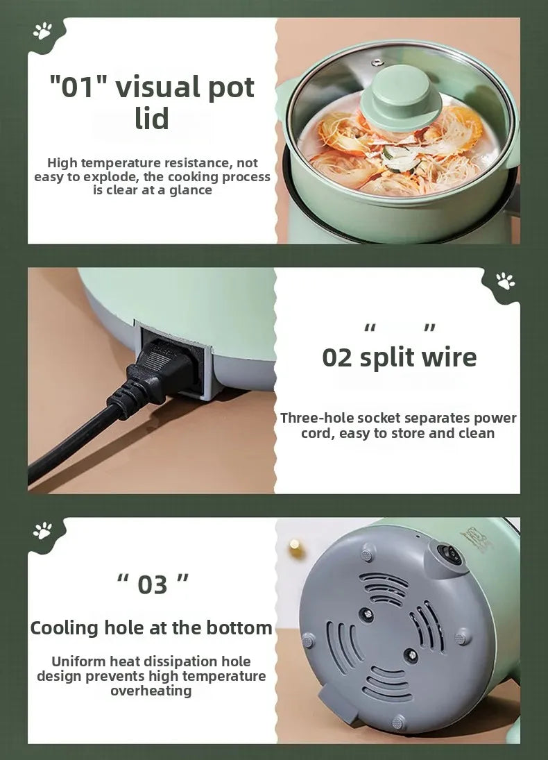 Mini Multi-Function Electric Cooker Small Integrated Steaming And Cooking Dormitory Noodles Home Use Single Person Mini Electric