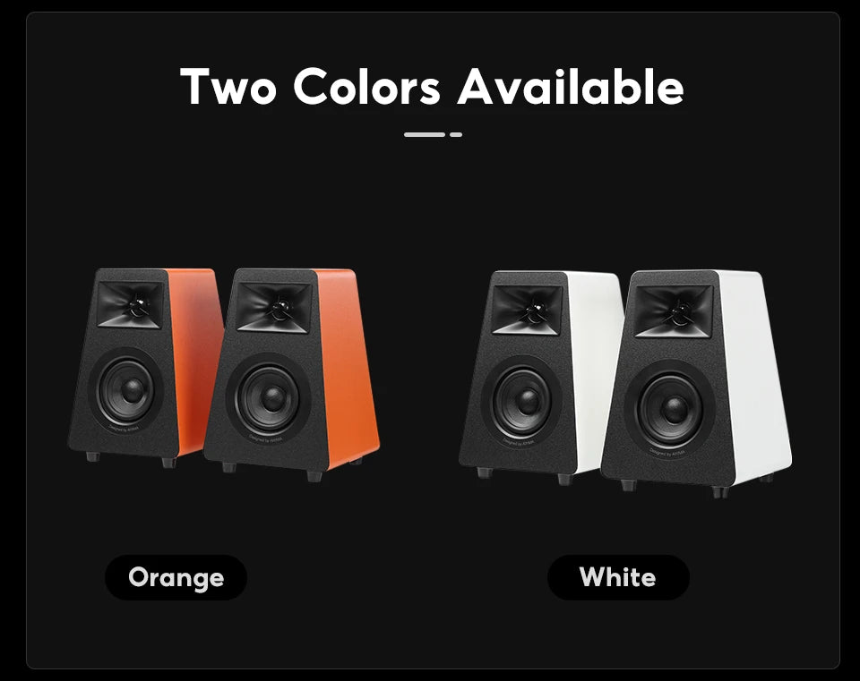 AIYIMA S30 Active Bookshelf Speakers Bluetooth 5.3 Wooden 100W Studio Monitor Speakers Hifi Home Theater Subwoofer Orange/White