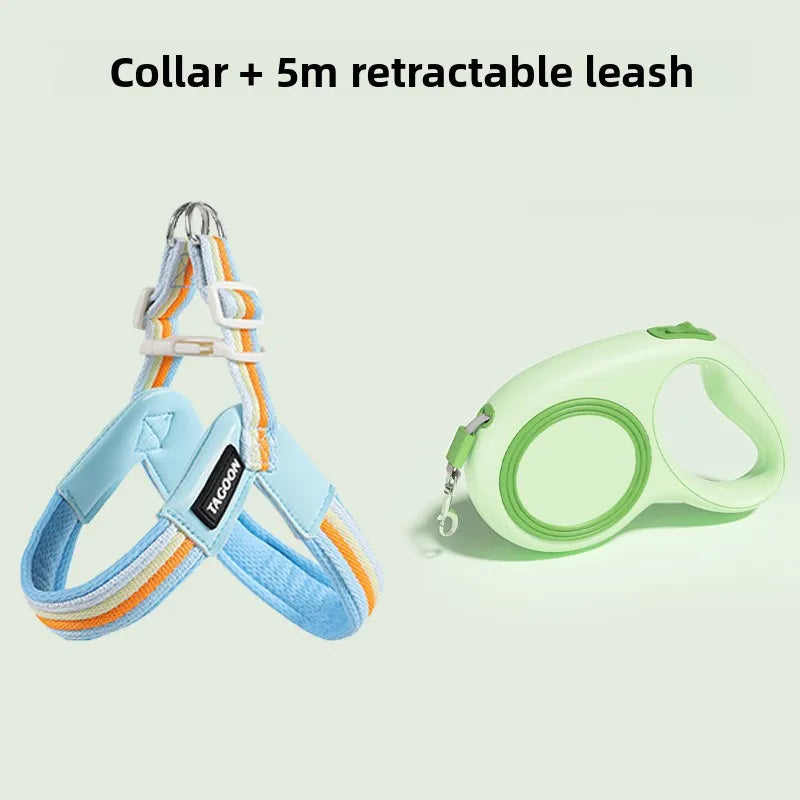 Hakimi Leash Dog Walking Harness Breathable Lightweight No Pulling Neck Collar for Small to Medium Dogs like Shiba Inu And Corgi