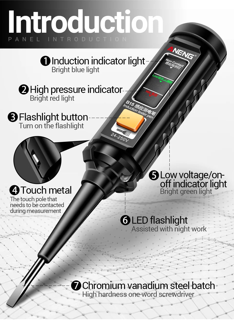 ANENG ST184 Digital Multimeter Clamp Meter True RMS Voltage Current Ohm Test+B15 Induction Tester Pen Electrician Detection Tool