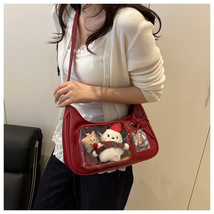 Design Sensation Single Shoulder Slant Crossbody Bag Basic Model Grain Bag Pain Bag for Girls Soft Synthetic Leather Sq...