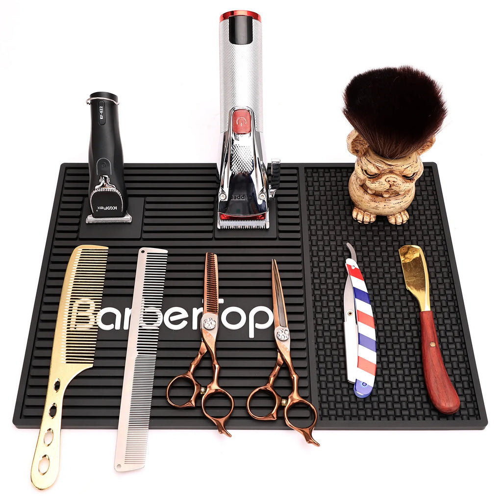 Barbershop Magnetic Hairdressing Tools Storage Mat Soft Rubber Antiskid Waterproof Pad Pro Barbershop Clippers Scissors Tool Mat