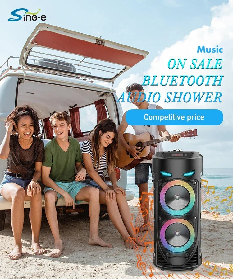30W Wireless Column Big Power Stereo Portable Bluetooth Speaker Subwoofer Bass Party Speakers with Microphone Family Karaoke USB