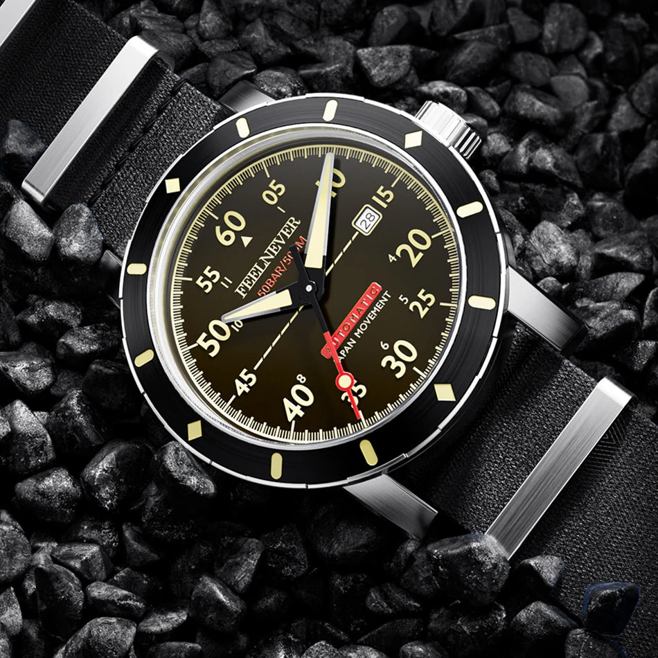 2024 New Men Watch Automatic Mechanical Wristwatch Sapphire Diver Watch 500M Waterproof Diving Sports Watches Men Reloj Hombre