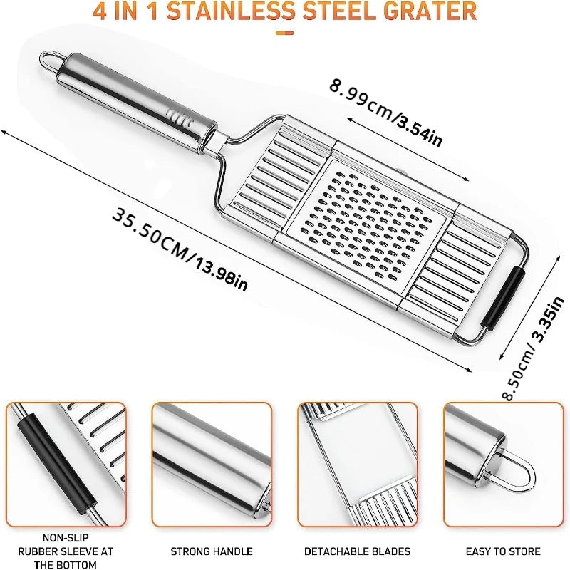 Stainless Steel Shredder Cutter Vegetable Grater Portable Manual  Vegetable Slicer Easy Clean Multi Purpose Kitchen Accesories