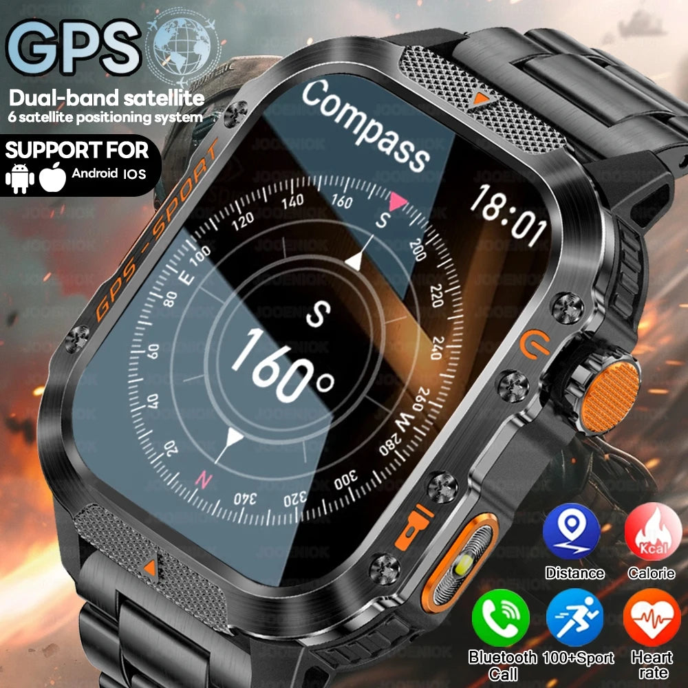 2025 New Dual-Frequency Satellite GPS Sports Smart Watch Compass Barometer Bluetooth Call 10ATM Waterproof Swim Smart Bracelet