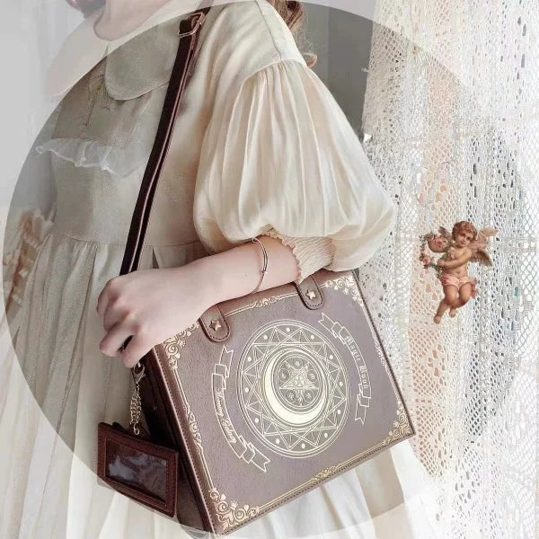 Morning Glory Original Design Star Moon Magic Book Crossbody Shoulder Bag Ladies Sweet Elegant Series Bag Synthetic Leather