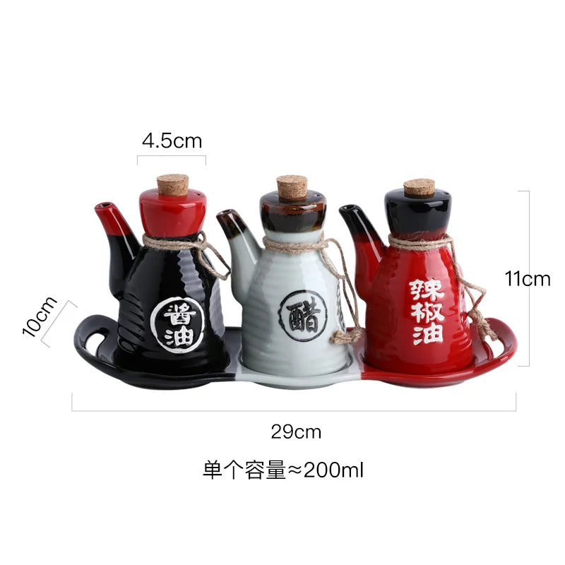 Japanese restaurant ceramic seasoning jar Seasoning jar soy sauce pot bottle mini small tableware