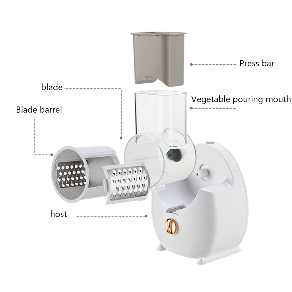 Electric Potato Chopper Household Gadgets 3-in-1 Multifunctional Potato Shredder Carrot Cheese Rechargeable Kitchen Accessories