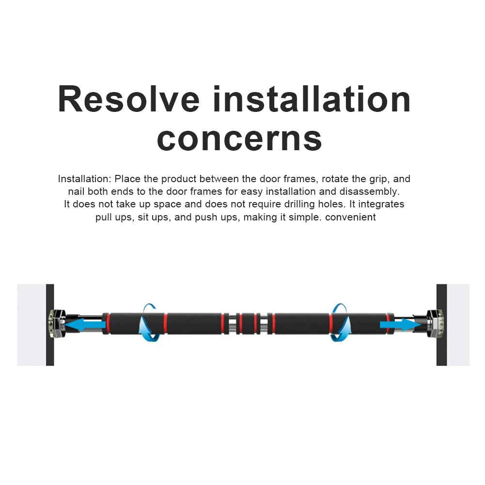 Doorway Pull Up Bar No Screws Mount Chin Up Bar Wall Mounted Upper Body Workout Bar For Home Fitness Strength Training
