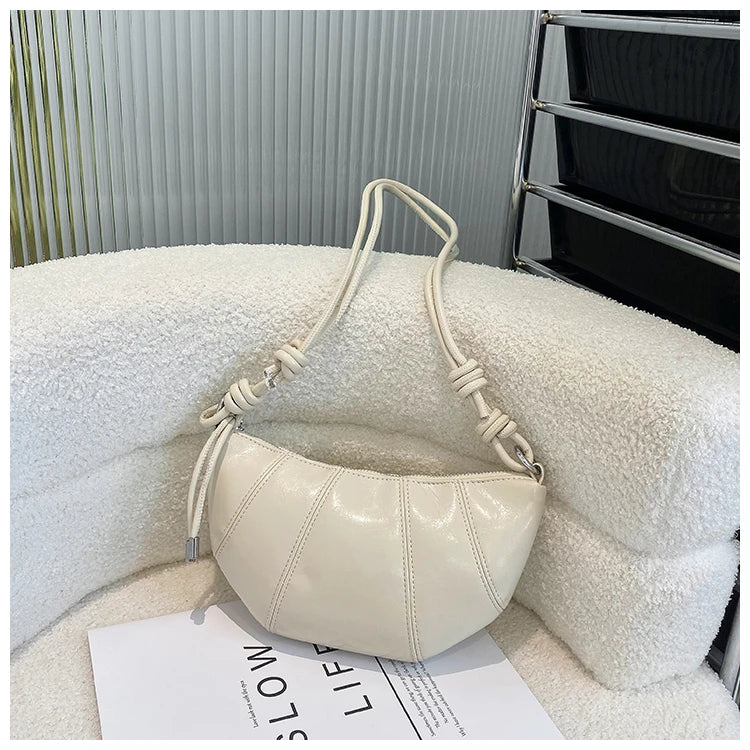 Casual Dumpling Shaped Large Capacity Shoulder Bag for Women 2026 New Style Soft Handle Single Strap Crossbody Luxury Bag