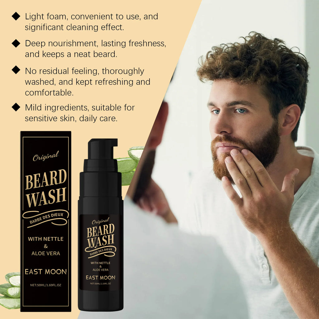 Aloe Repair Beard Wash Soothe After Shave Skin Reduce Skin Discomfort Refresh Moisturizing Gentle Repair Nourish Beard Shampoo