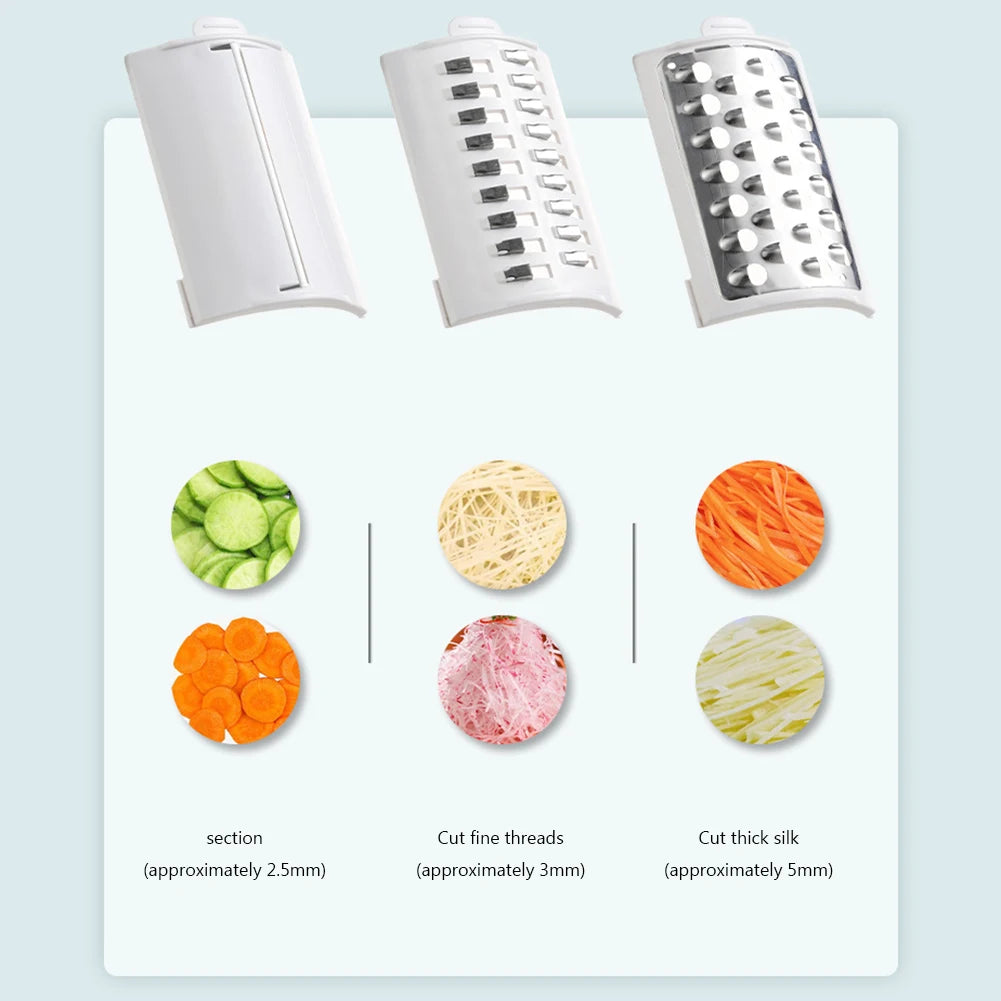 Electric Potato Chopper Household Gadgets 3-in-1 Multifunctional Potato Shredder Carrot Cheese Rechargeable Kitchen Accessories