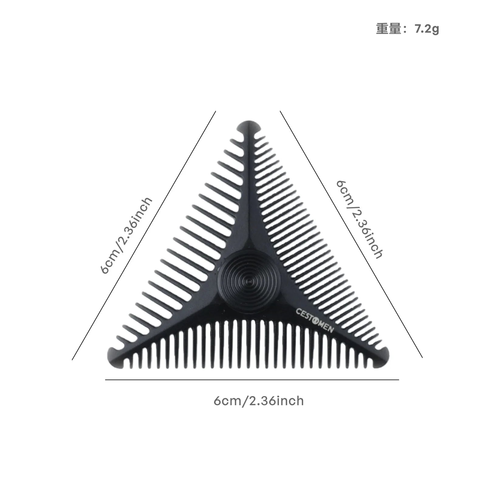 2/4Pc New Triangular Pocket Rotating Combs Fidget Bearing Portable Oil Head Comb For Men Mini Beard Combing Barber Styling Tools
