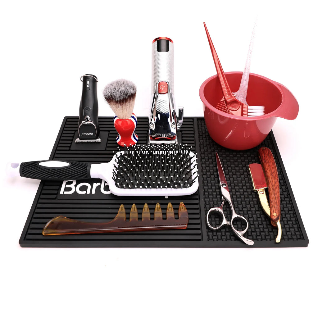 Barbershop Magnetic Hairdressing Tools Storage Mat Soft Rubber Antiskid Waterproof Pad Pro Barbershop Clippers Scissors Tool Mat