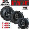 1Pair 4/5/6 Inch 3-Way Universal Car HiFi Coaxial Speaker 280W/320W/400W Auto Music Stereo Car Door Full Range Speakers Woofer