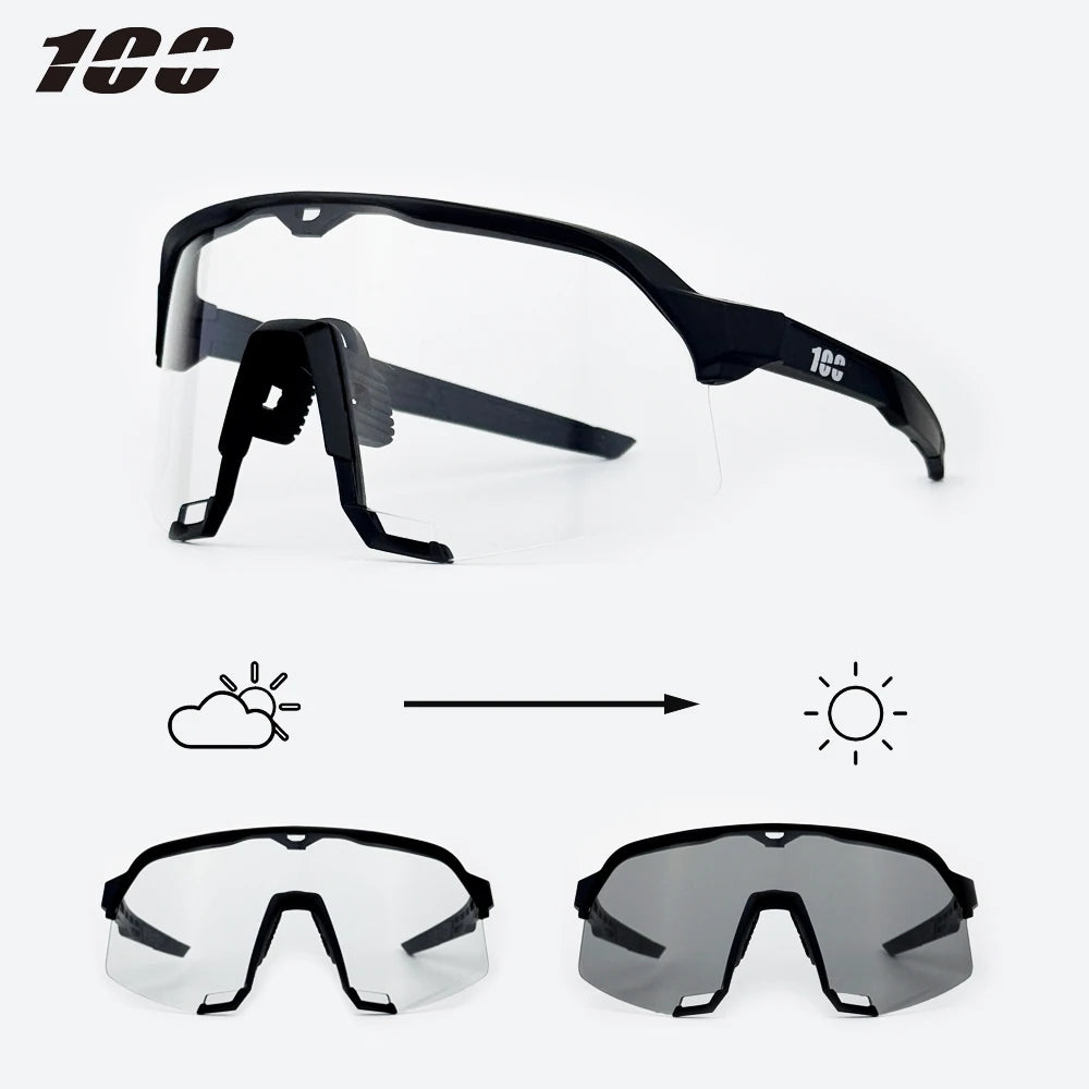 100 Photochromic Riding Cycling Sunglasses Mtb Cycling Glasses Goggles Bicycle Mountain Bike Men Women Sport Protection Glasses