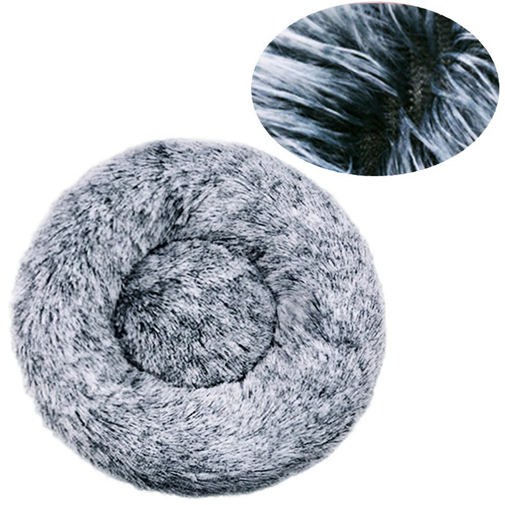 40-90cm Soft Large Cat Bed Round Warm Winter Plush Medium Dog Sofa Bed Full Filling Small Dog House Soft Cat Kennel Accessories