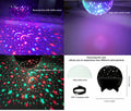 Star projector night light with milky white cover, USB-C charging cable, colorful star and moon projections.