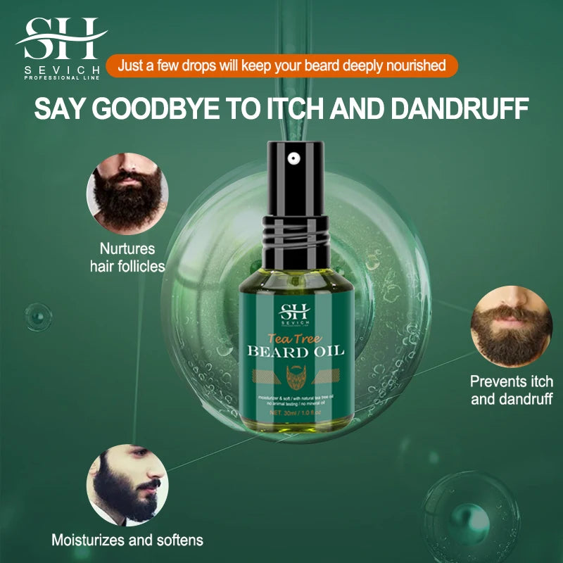 SEVICH Growth Beard Oil for Men Moisturizing Styling Trim Care Thicker Promote Beard Regrowth Strengthen Shine Soften Beard Oil