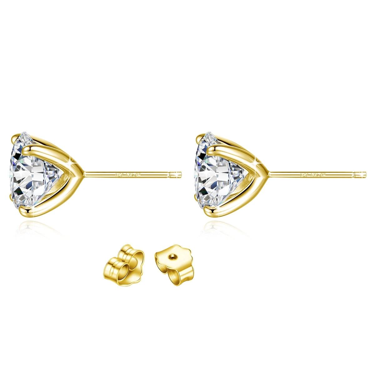 Solid 14K Gold Filled 4 Prong D Color Moissanite Stud Earrings for Women Wedding Diamond Ear Studs Fine Jewelry Birthday Gift