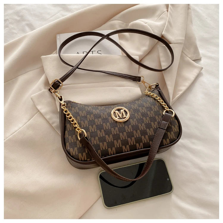 Vintage Floral Print Underarm Bag Women's Crossbody Shoulder Bag Casual Versatile Small Bag Popular Female Fashion Design