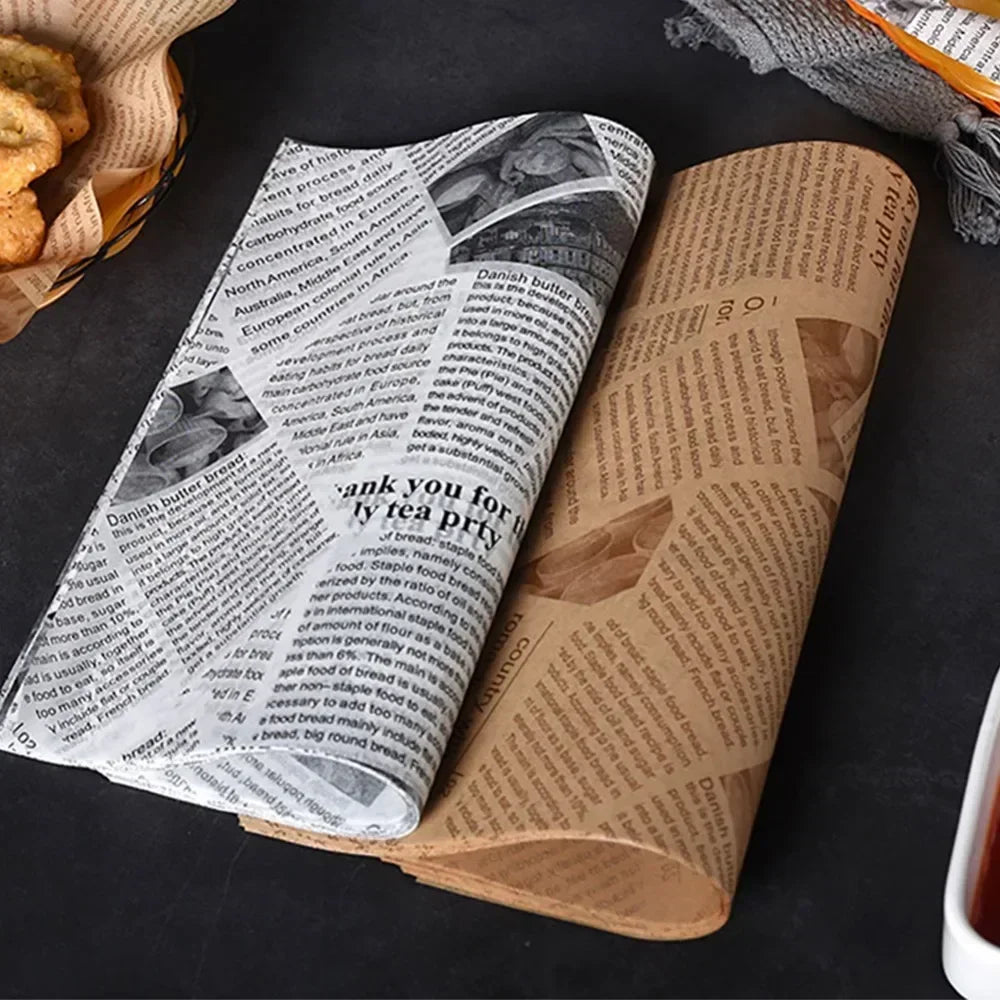100/1000 Pcs Oil-Proof Paper for Wrapping Burger Bread Fried Food Sandwich Packaging Fryer Air Baking Paper Plate  Accessories