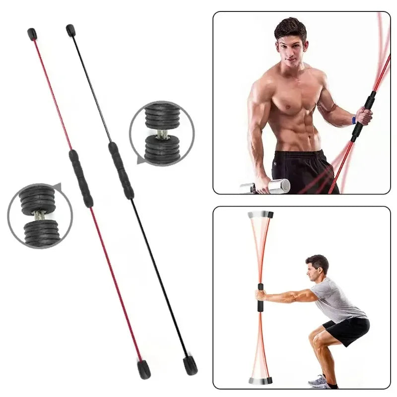 Multi-Function Training Stick Lose Weight Muscle Training Tremor Rod Gym Fitness Exercise Equipment Detachable Elastic Rod Stick