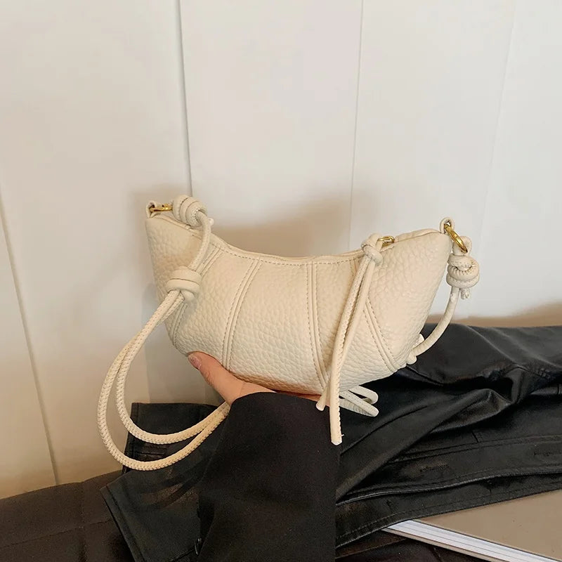 Casual Dumpling Shaped Large Capacity Shoulder Bag for Women 2026 New Style Soft Handle Single Strap Crossbody Luxury Bag